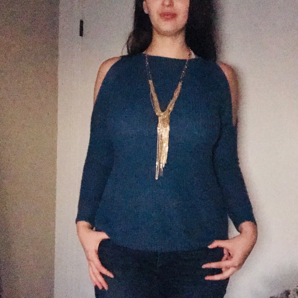 Fashion Nova | Blue Off th Shoulder Sweater